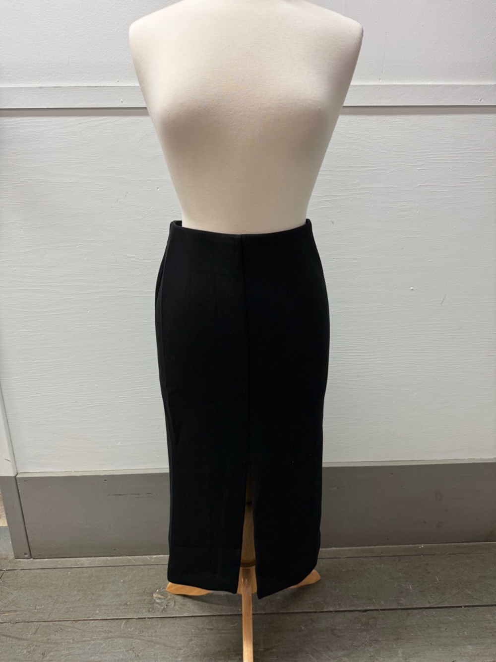 COS Black Midi Pencil Skirt with Back Vent